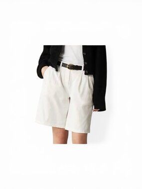 J Crew White Linen Blend Trouser Bermuda Shorts - Size 8